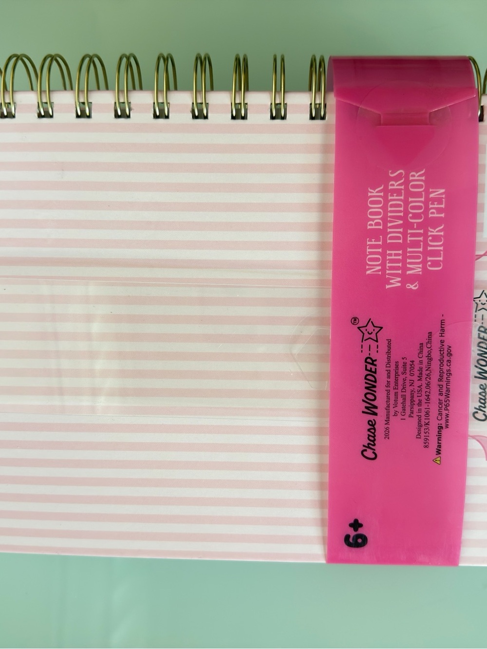 Pink Bow Notebook with Multi-Color Click Pen - Picture 3 of 8